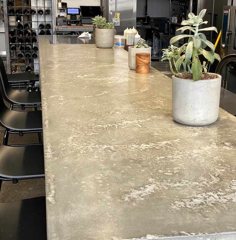 Concrete countertop industrial look