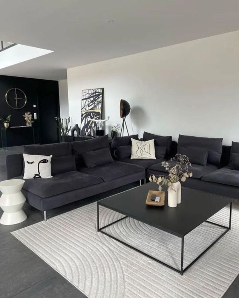 Modern Black-and-White Living Room