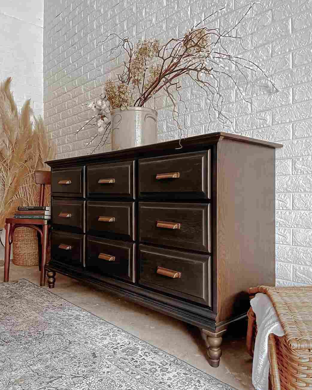 Dark wood furniture