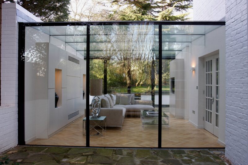 Glass Breezeway Connecting the Garage