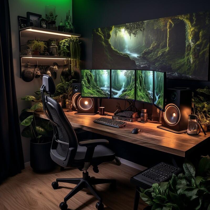 Add Greenery to Your Basement Office