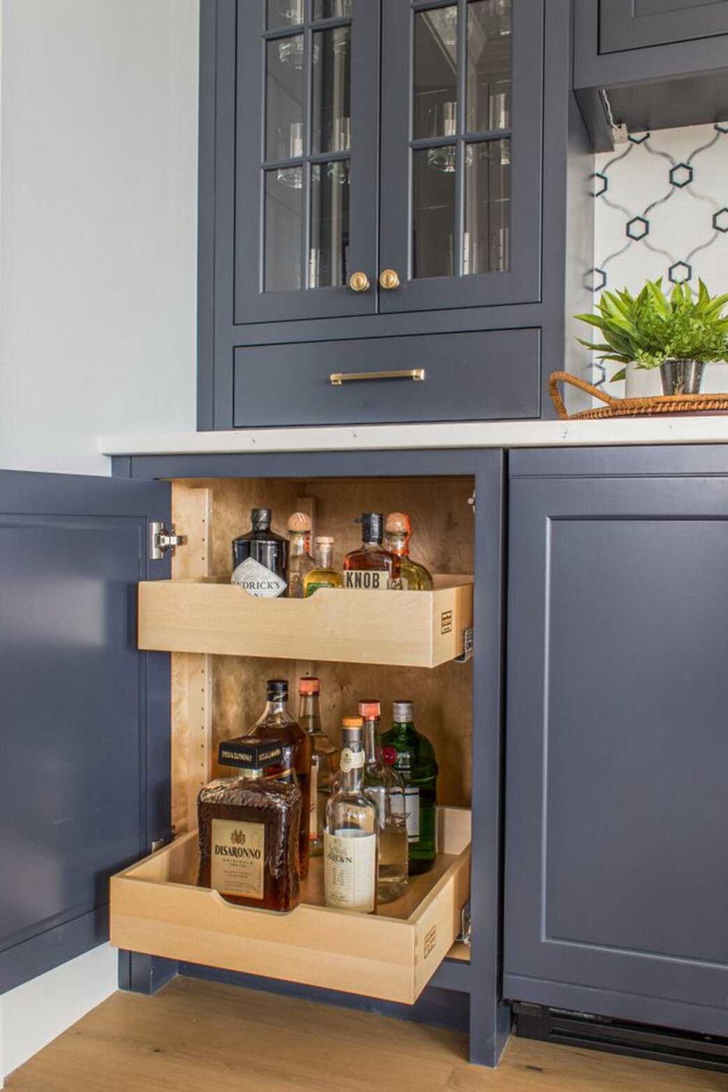 Hidden Drawer for Glassware