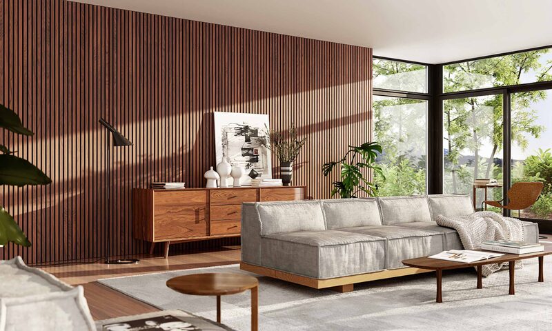 Mid-Century Modern Wood Slat Walls