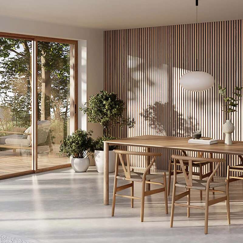 Modern Minimalist Wood Slat Walls