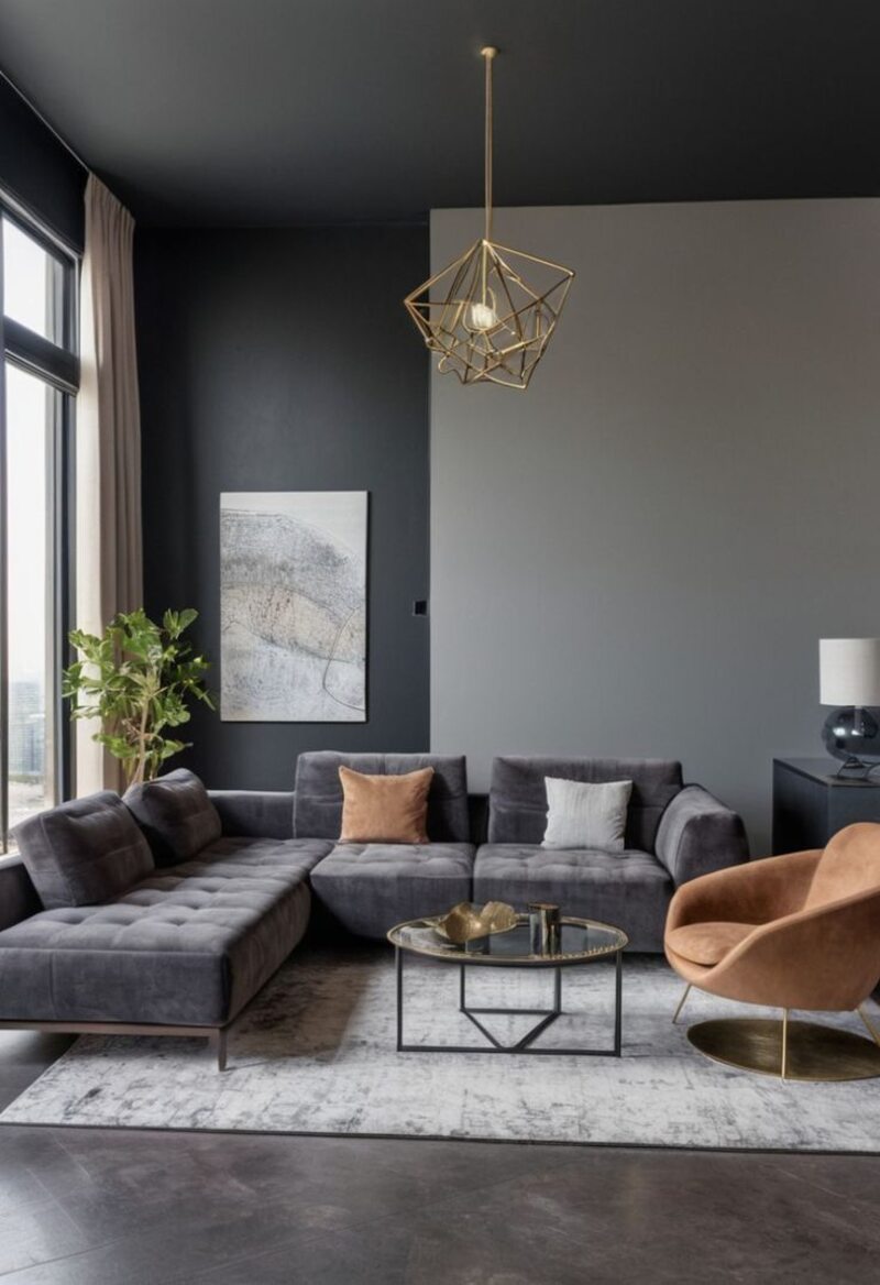 Bold Dark Walls with Modern Accents