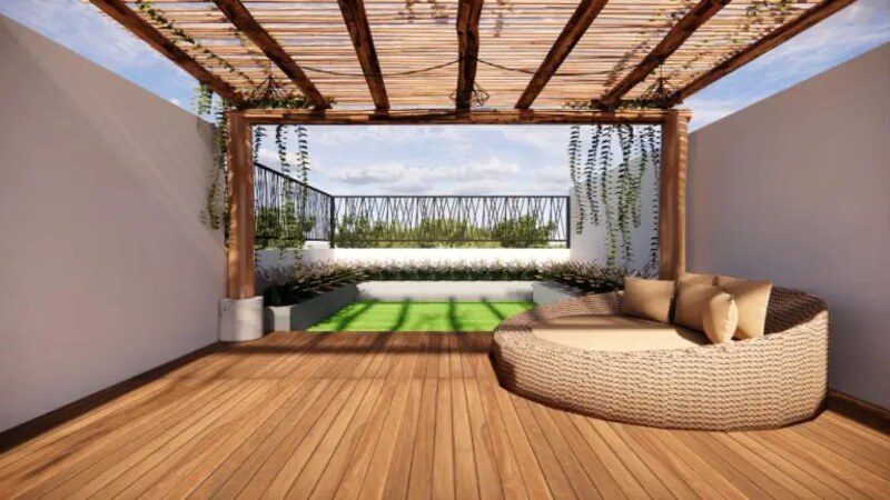 Bamboo or Rattan Overhang for Outdoors