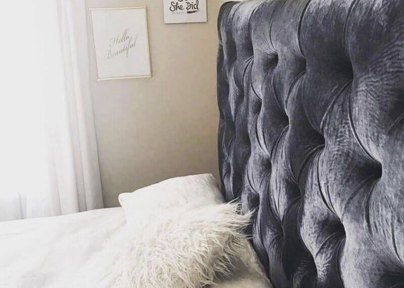 Velvet Upholstery in Grey