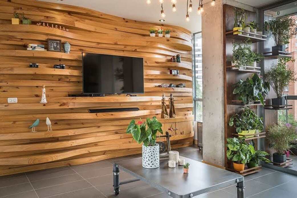 wood accent wall