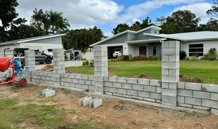 Cinder Block Fence