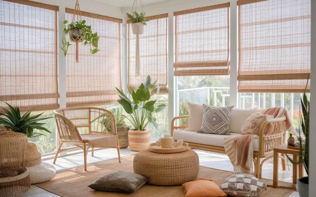Radiance Cord-Free Roll-Up Bamboo Blinds
