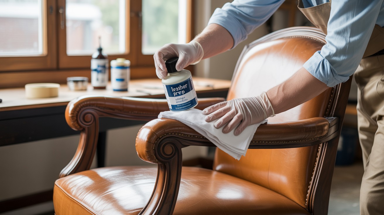 Apply Leather Prep or Deglazer