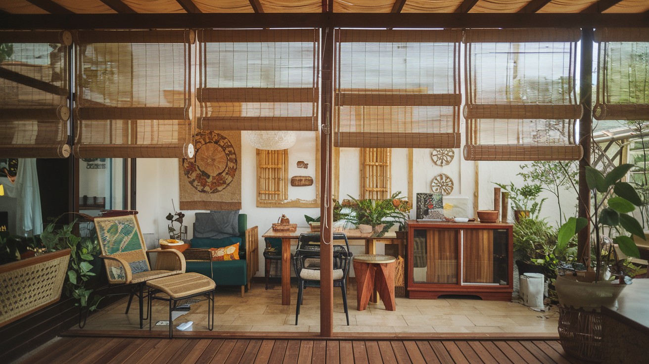 Bamboo Roll-Up Shades