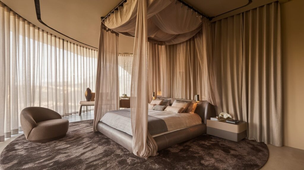 Bedroom Full Wall Curtain Ideas