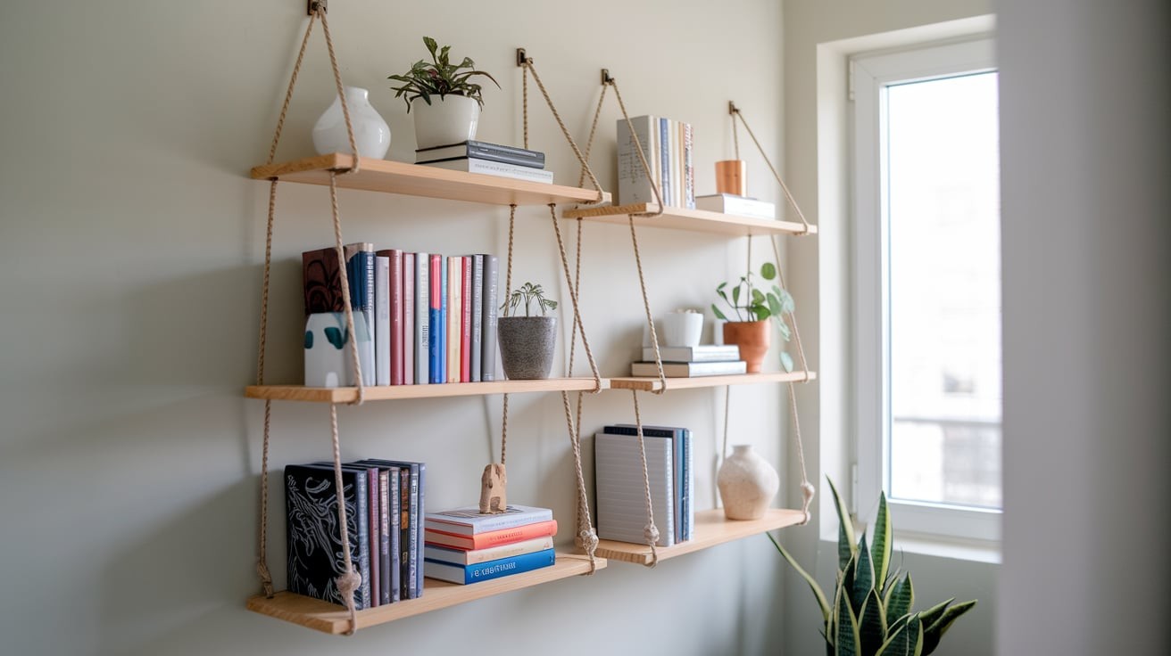 Hanging Rope Shelves