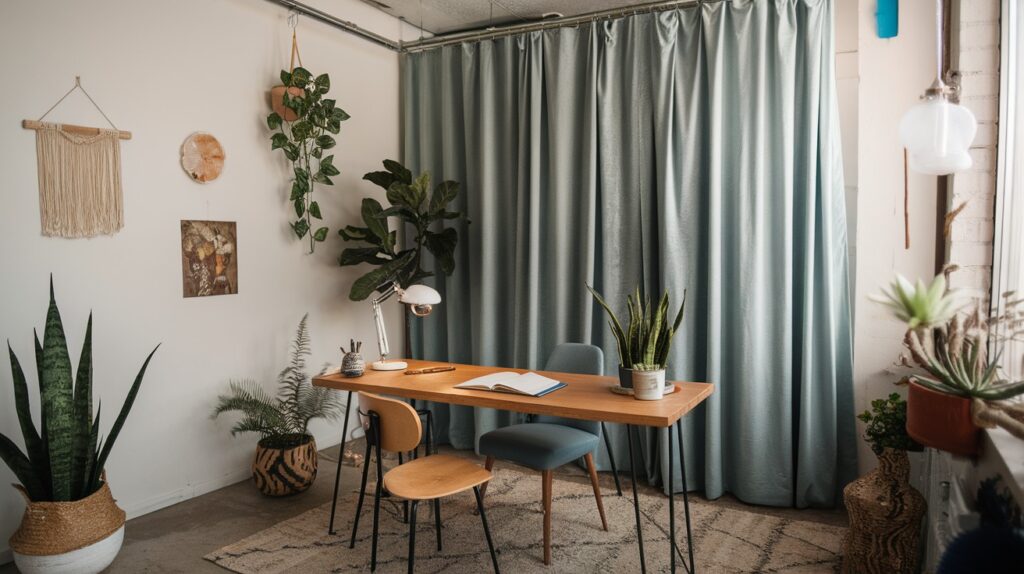 Studio Spaces Full Wall Curtain Ideas