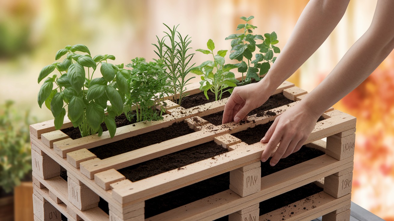 Adding Soil and Herbs
