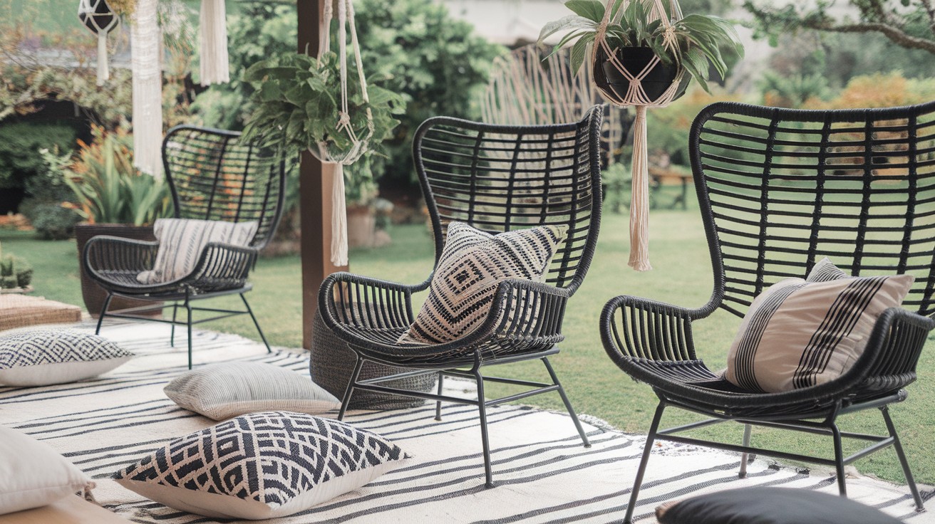 Black and White Boho Patio