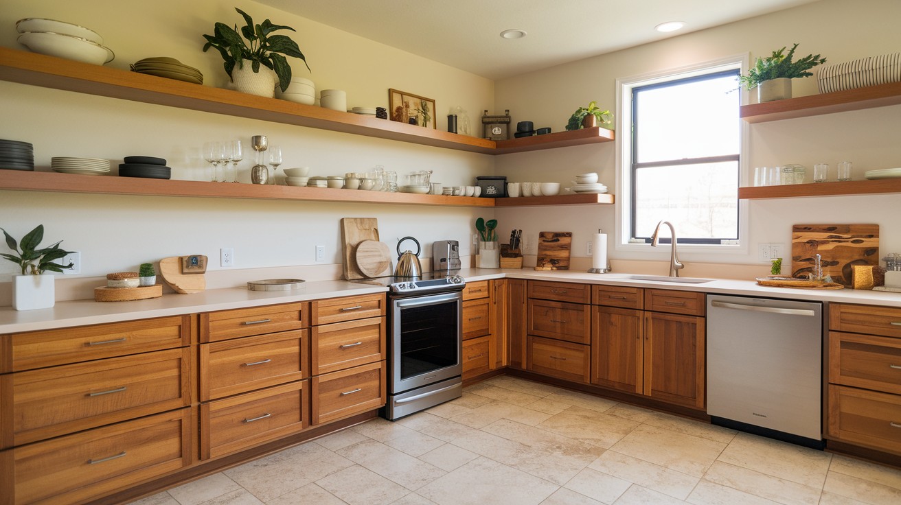 Build Open Shelves Above Existing Cabinets