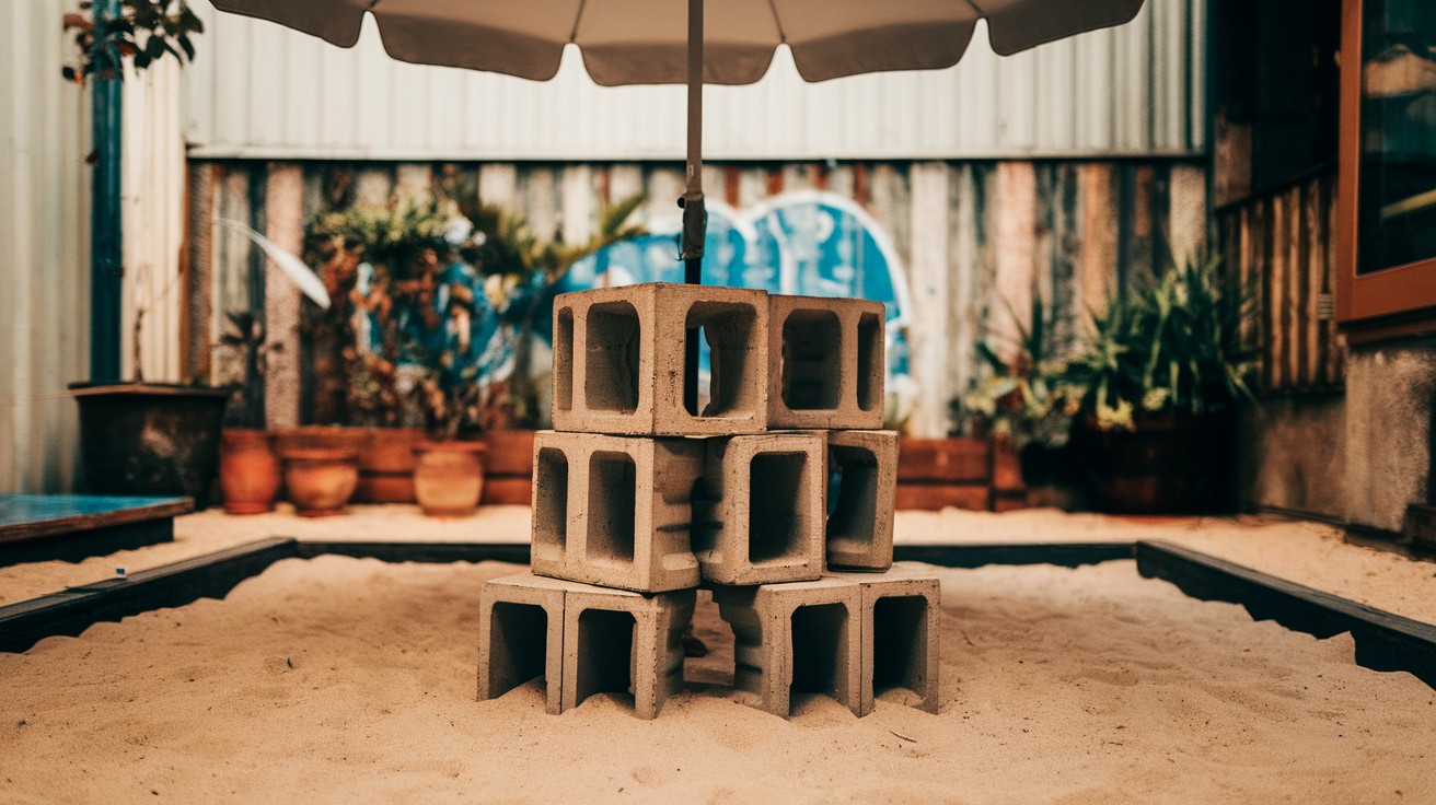 Cinder Block Umbrella Stand