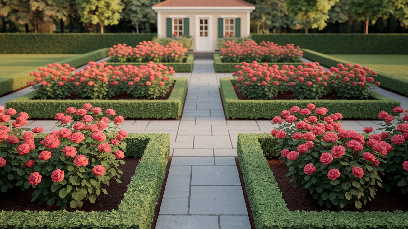 Classic Symmetrical Rose Beds