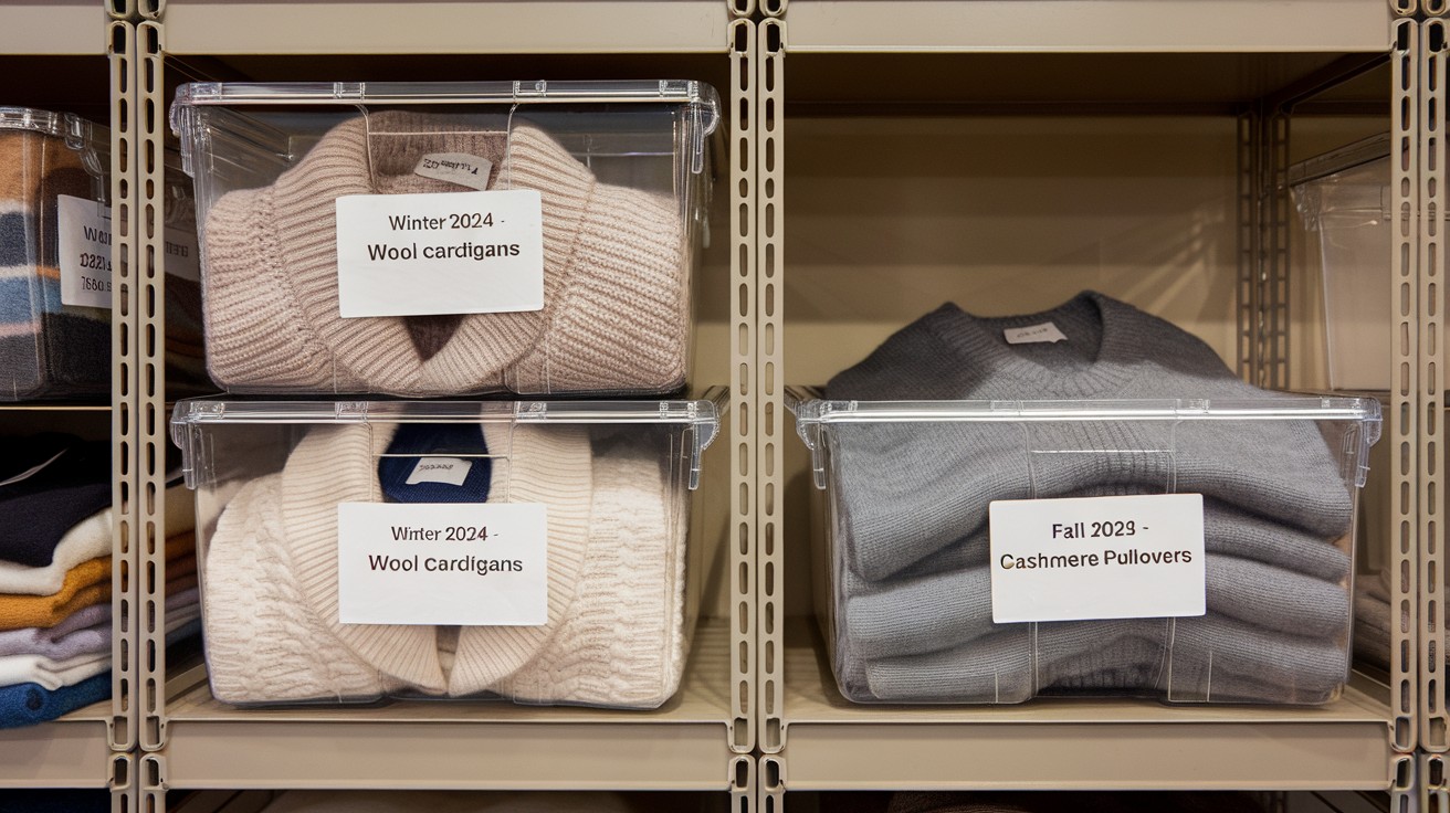 Clear Bins with Labels