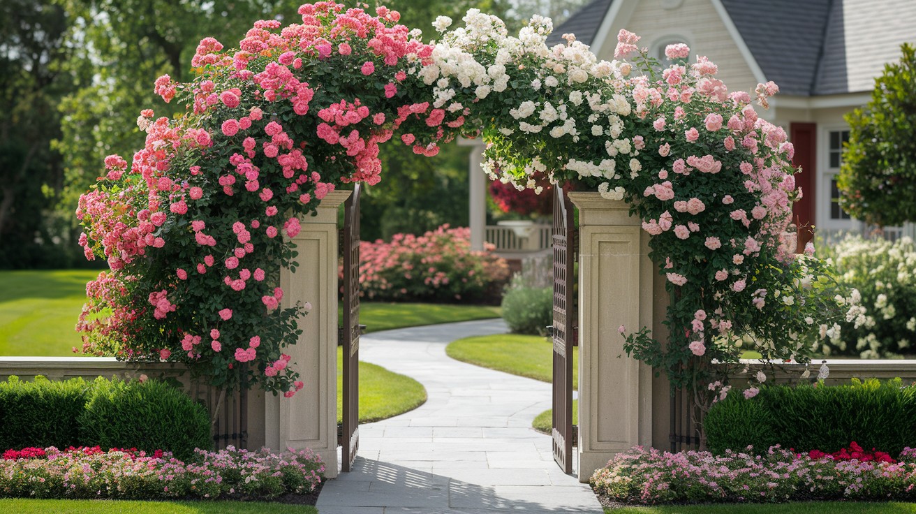 Climbing Roses on an Archway or Trellis