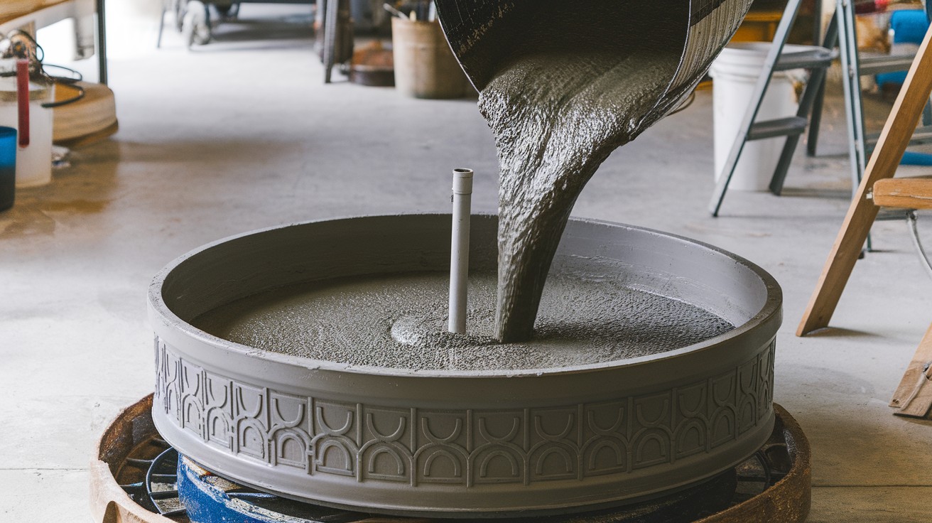 Concrete Mold in Plastic Tub