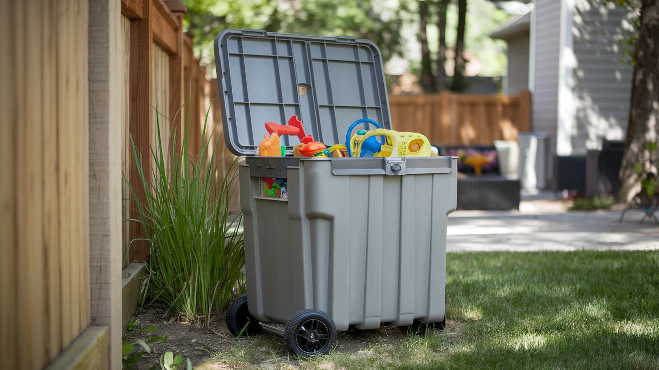 Covered Rolling Bin with Lock