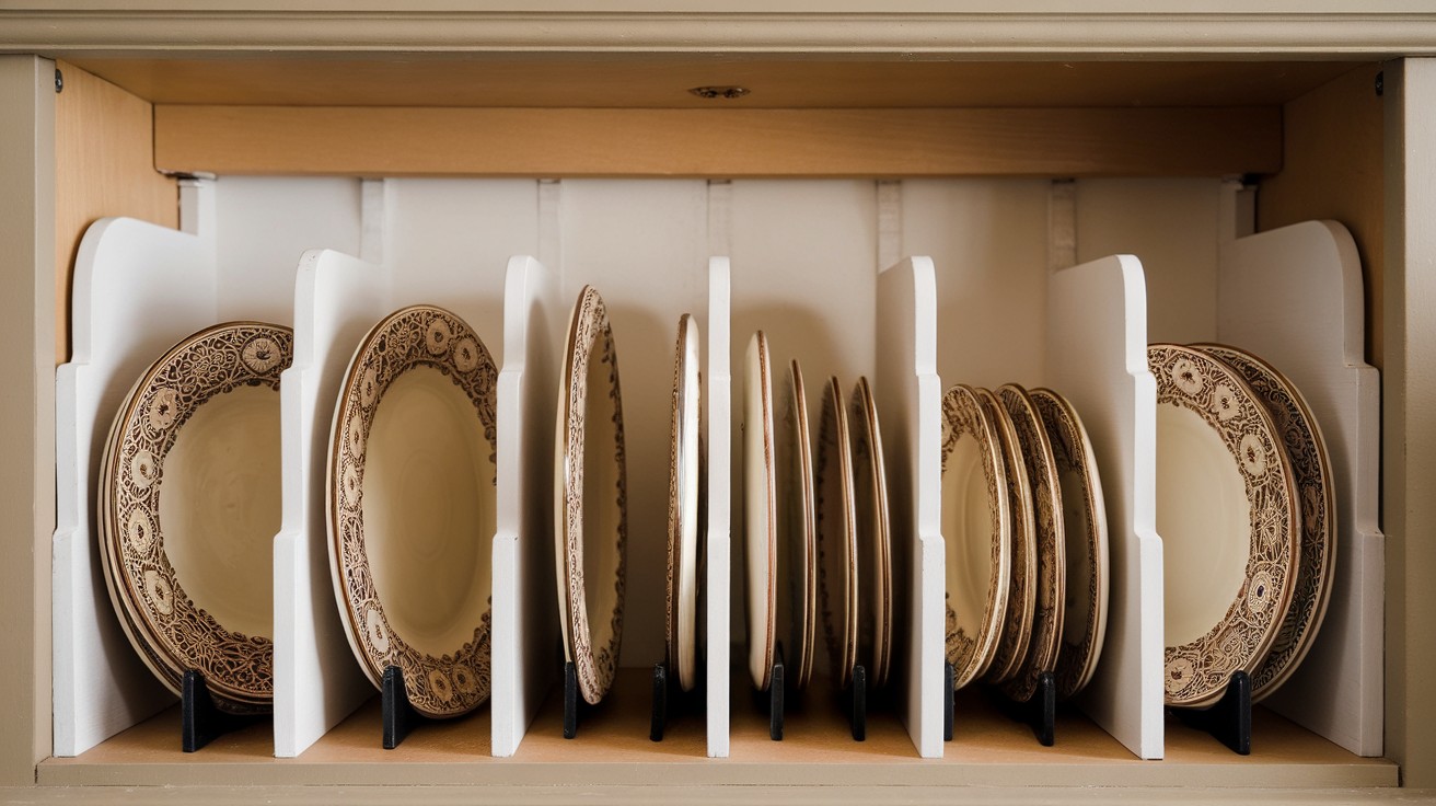 DIY Cabinet Plate Rack Insert