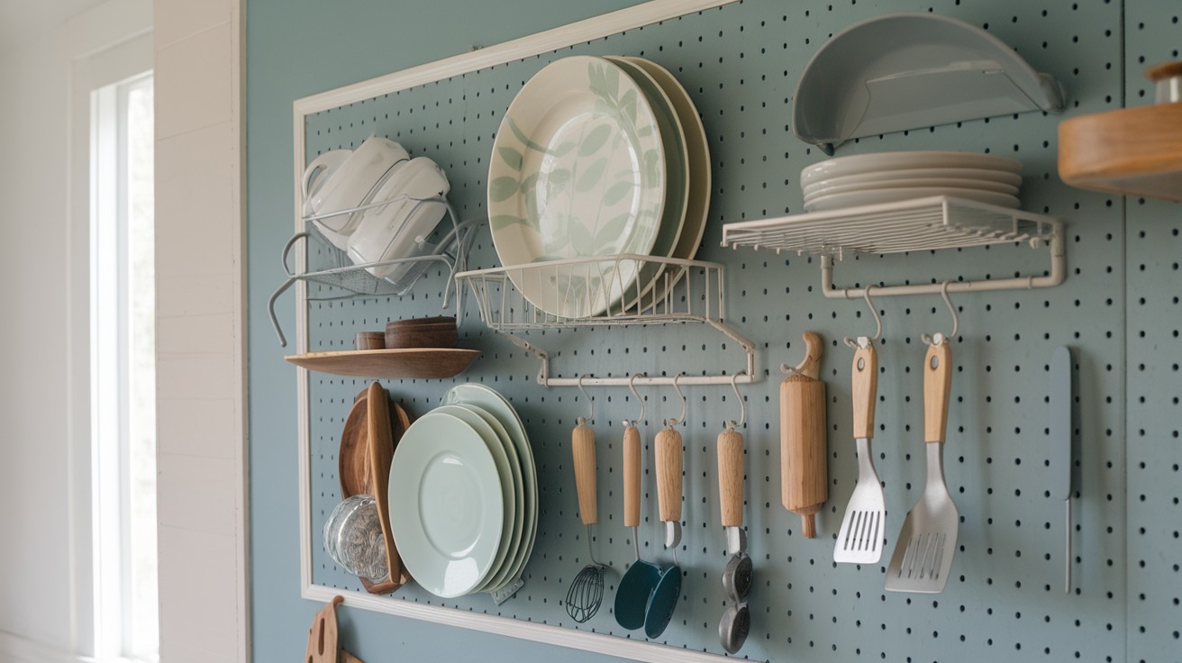 DIY Pegboard Plate Organizer