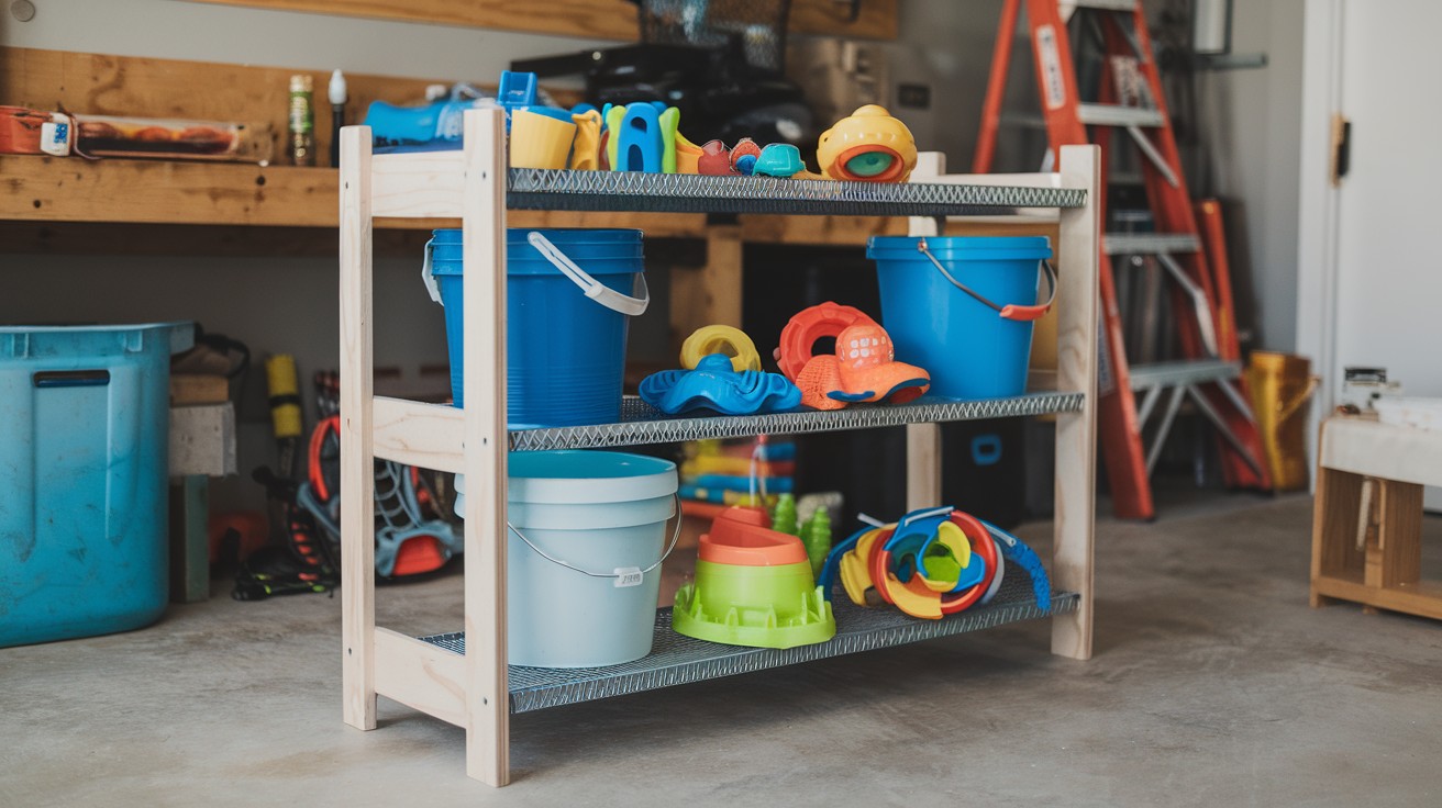 DIY Sand Toy Storage Rack