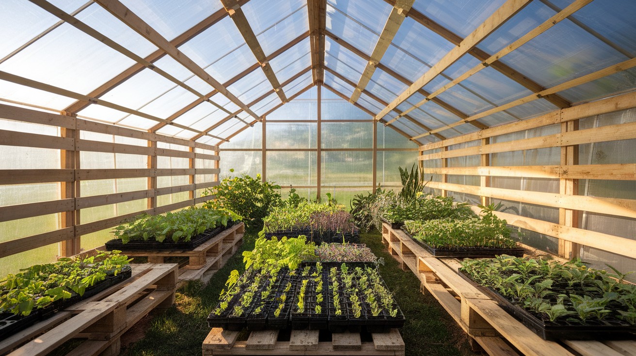 Mini Greenhouse with Pallet Frame