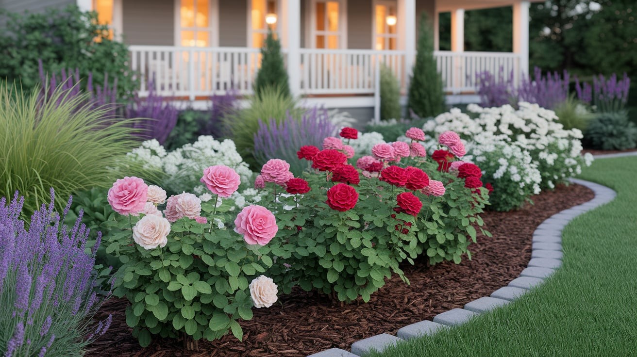 Mixed Flower Beds with Roses as Highlights
