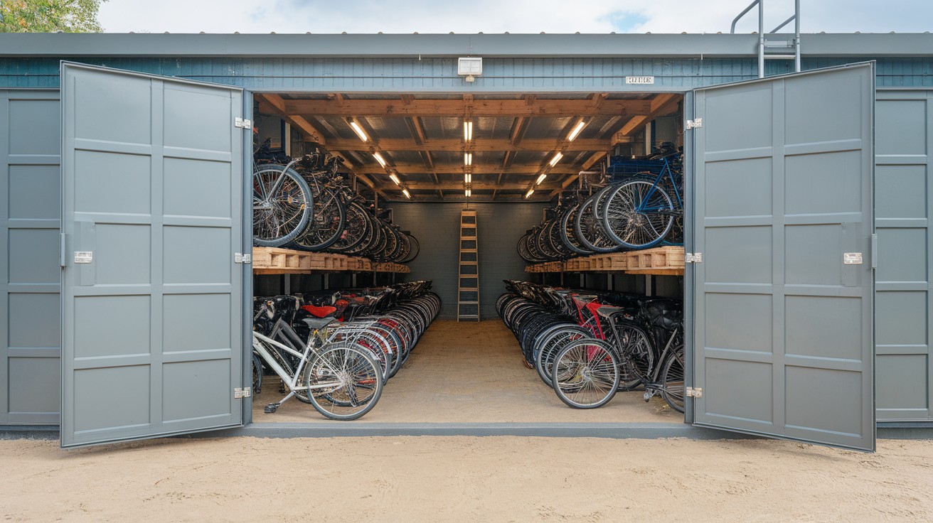 Pallet Bike Shed with Lockable Doors