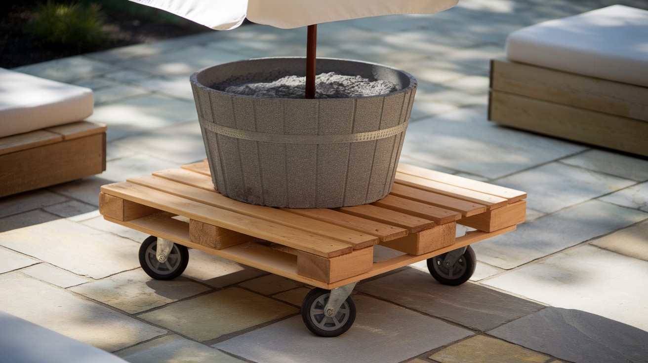 Rolling Umbrella Stand with Wheels