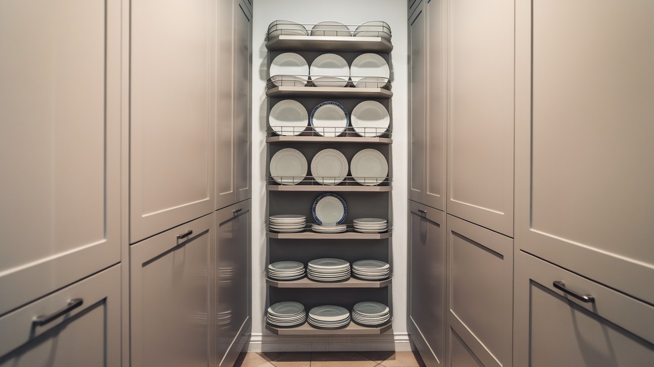 Slim Vertical Wall Plate Rack