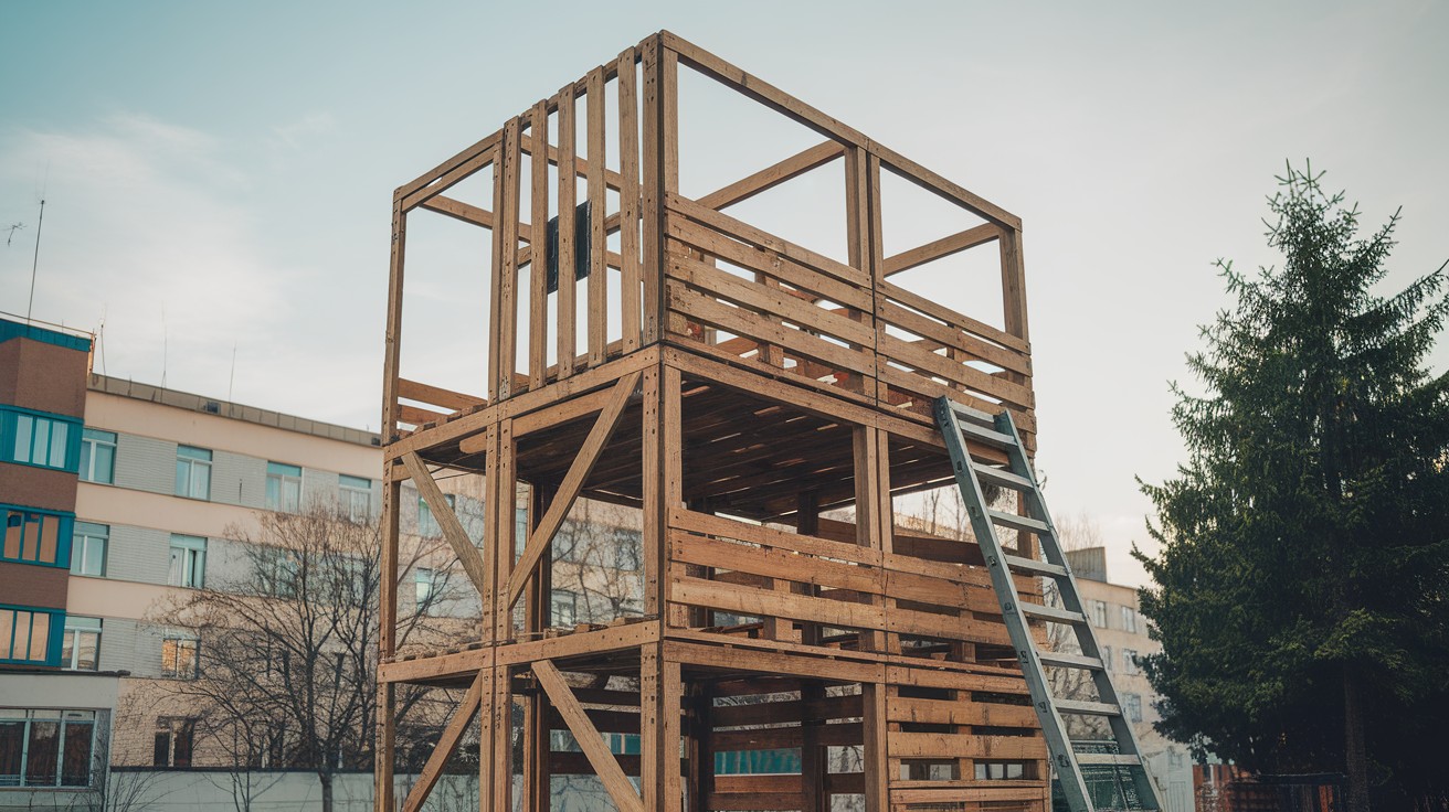 Two-Story Pallet Shed for Storage