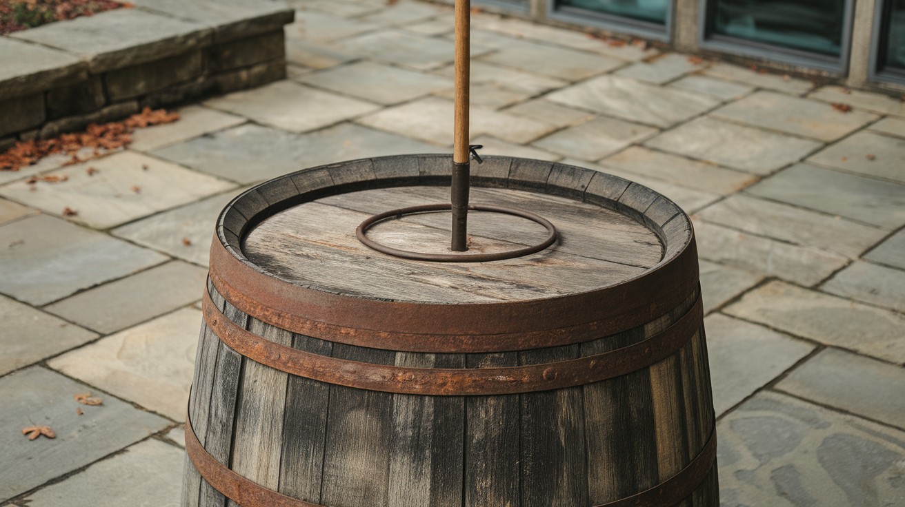 Upcycled Wine Barrel Base