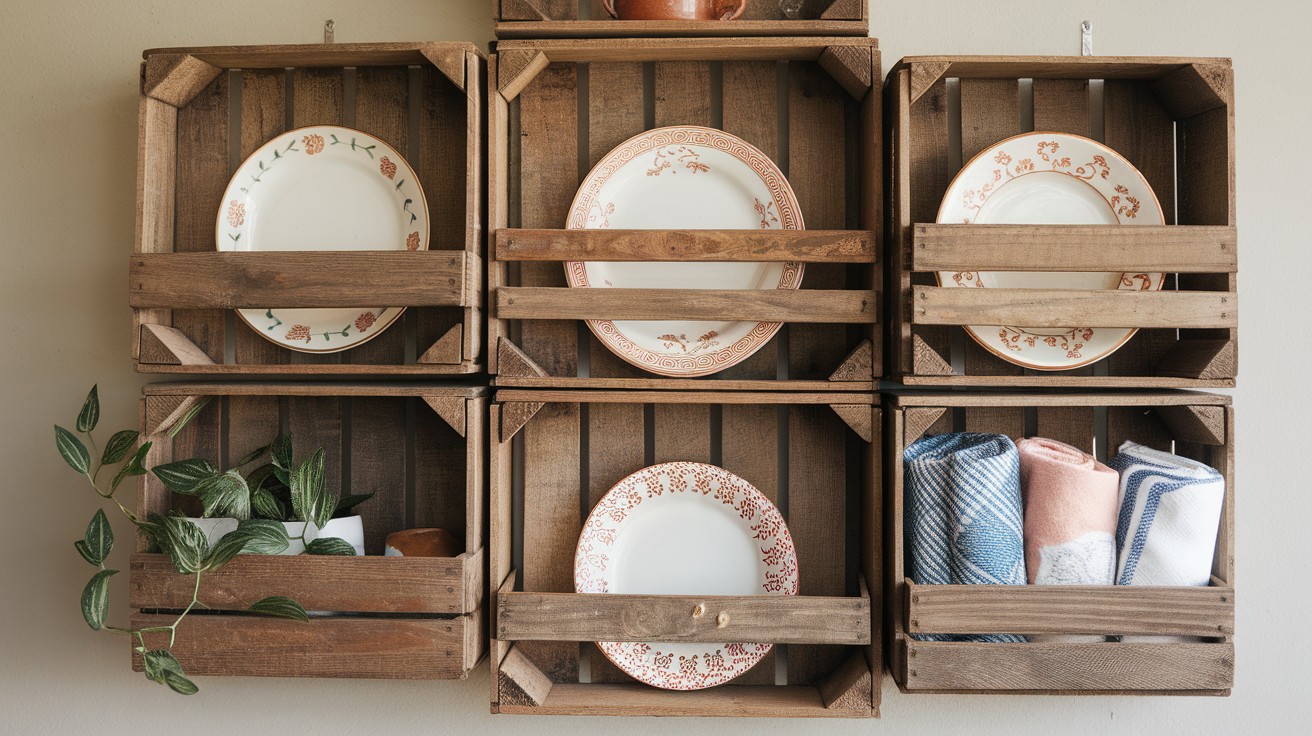 Vintage Crate Wall Rack