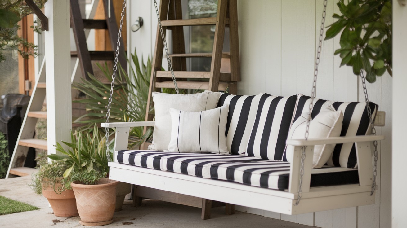White Patio Swing