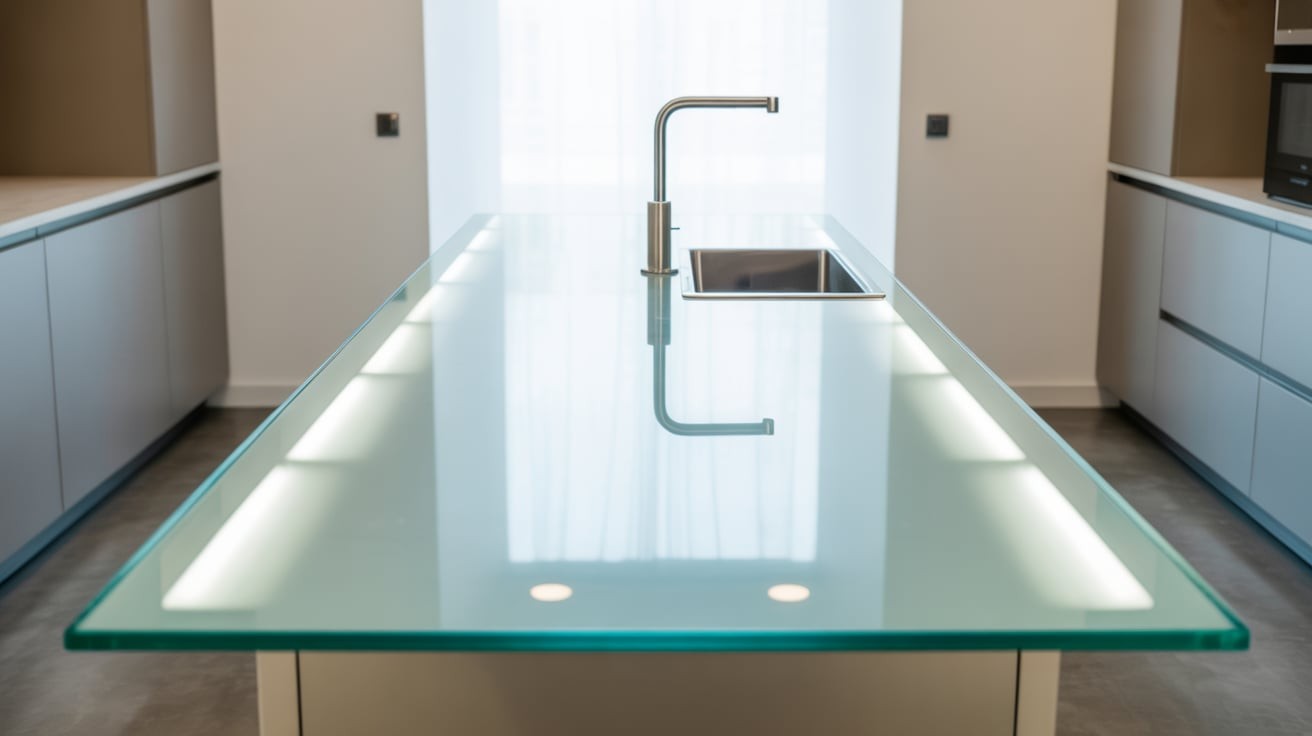 Glass Countertops with LED Lighting