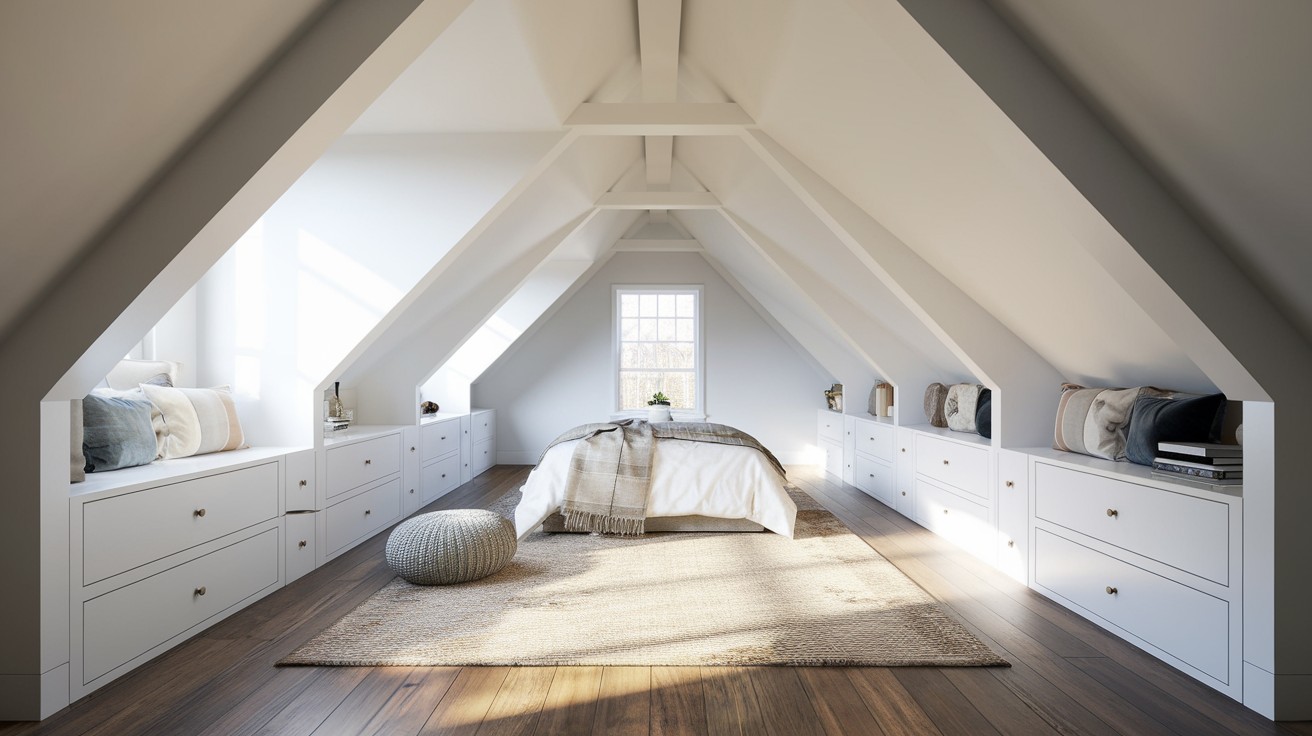 Add Built-in Drawers Under Knee Walls