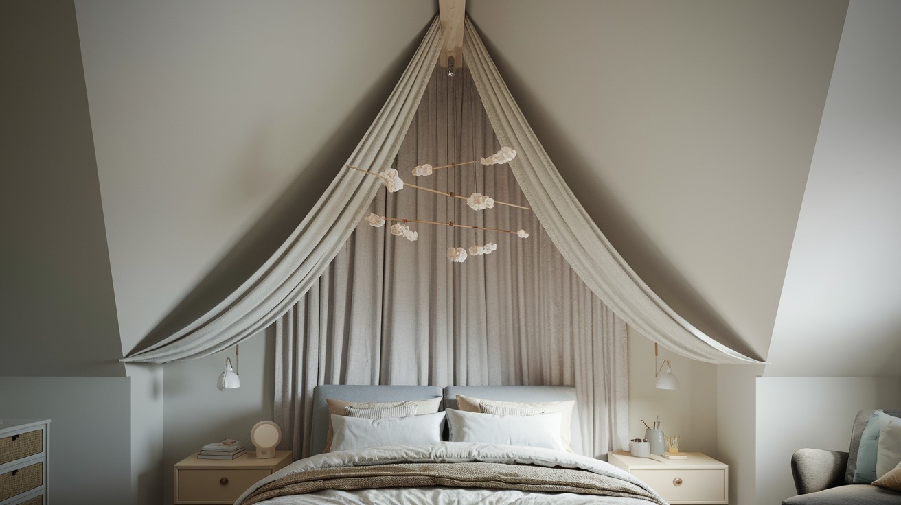  Add a Canopy or Hanging Mobile That Follows the Ceiling Angle