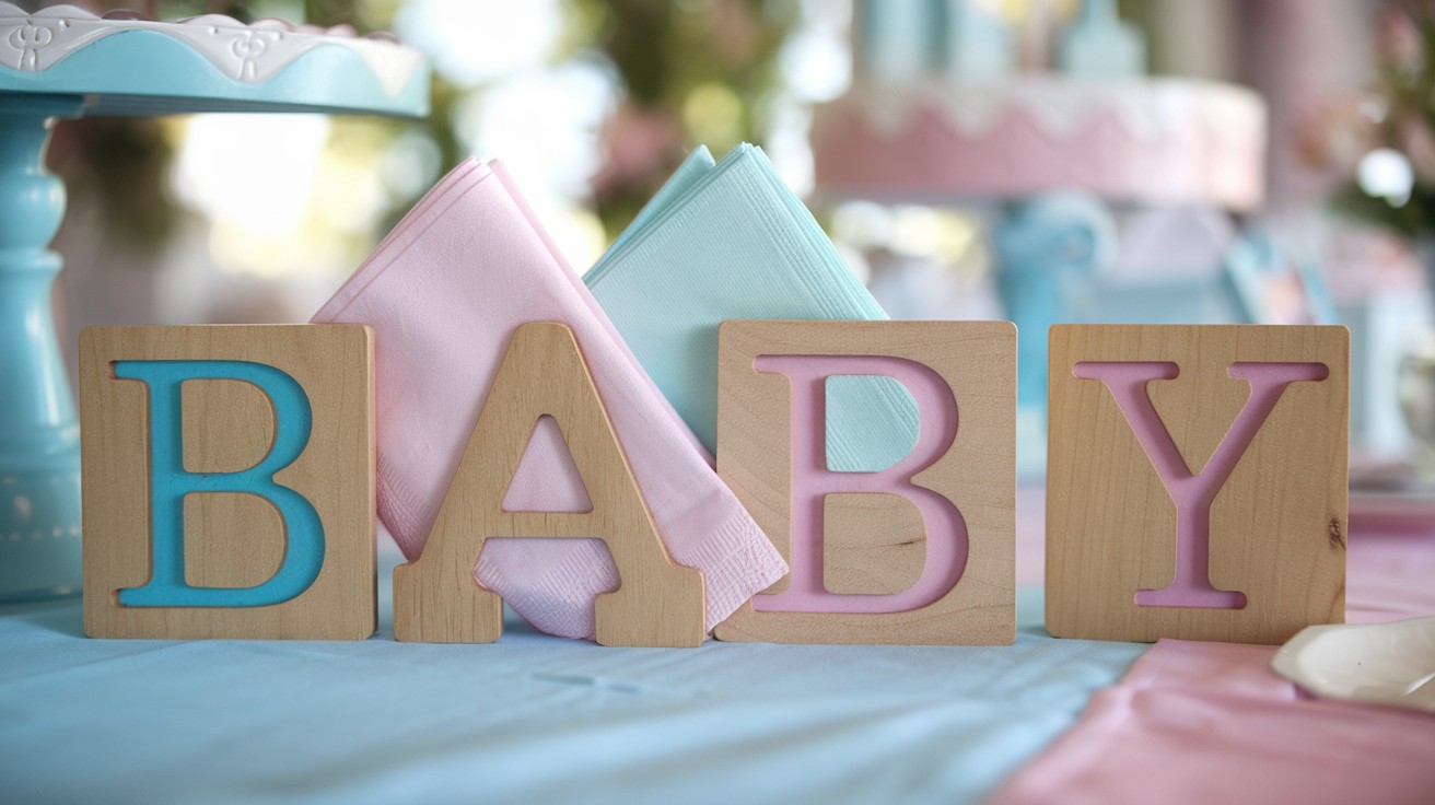  Baby Shower Theme with Letter Blocks