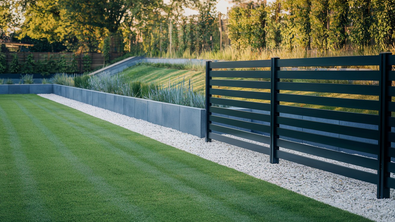  Black Composite Horizontal Boards on a Gentle Incline