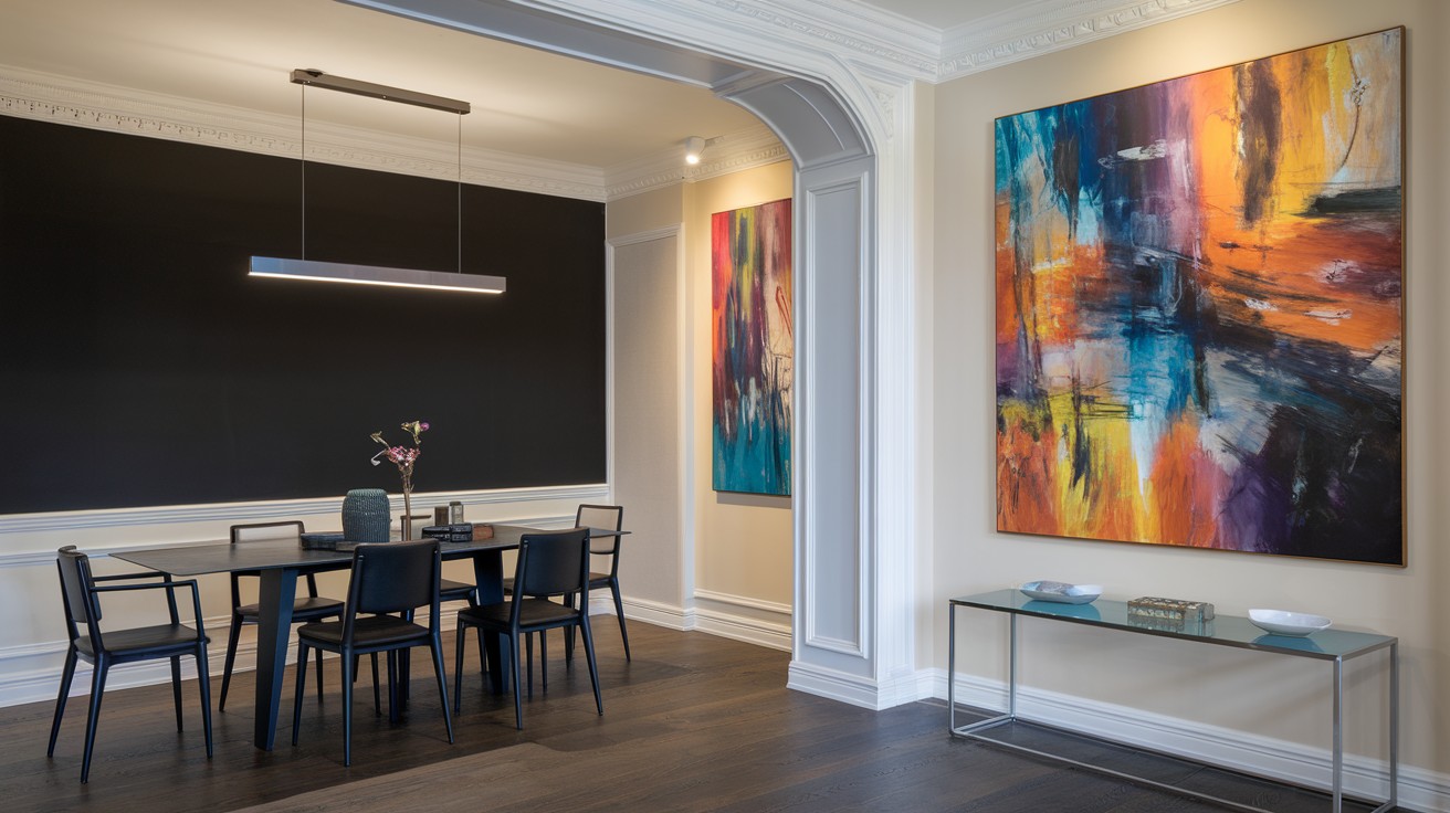  Black Matte Paint with High-Contrast Decor