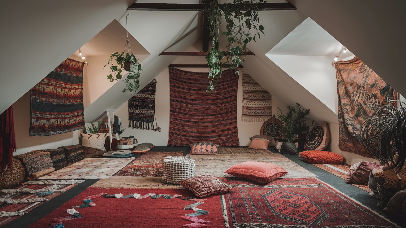  Boho Loft With Floor Seating and Textiles