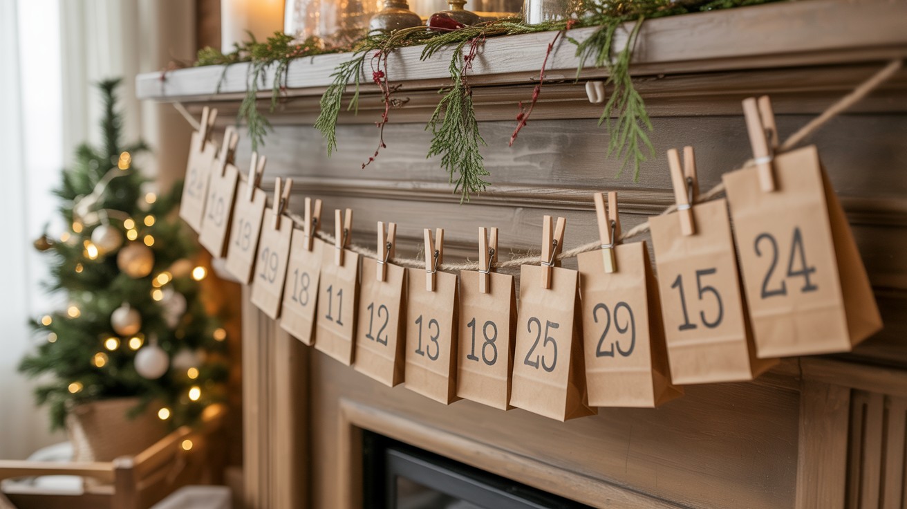 Brown Paper Bags on a String
