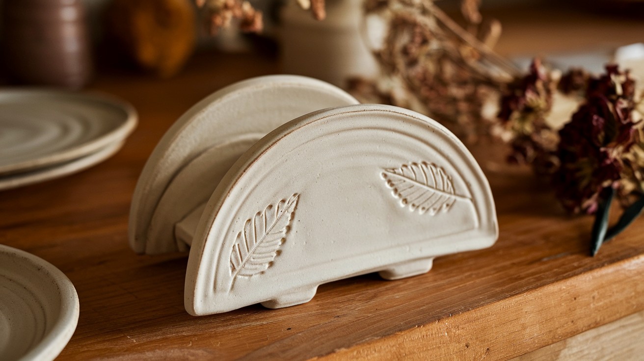 Ceramic Slab Holder with Stamped Design