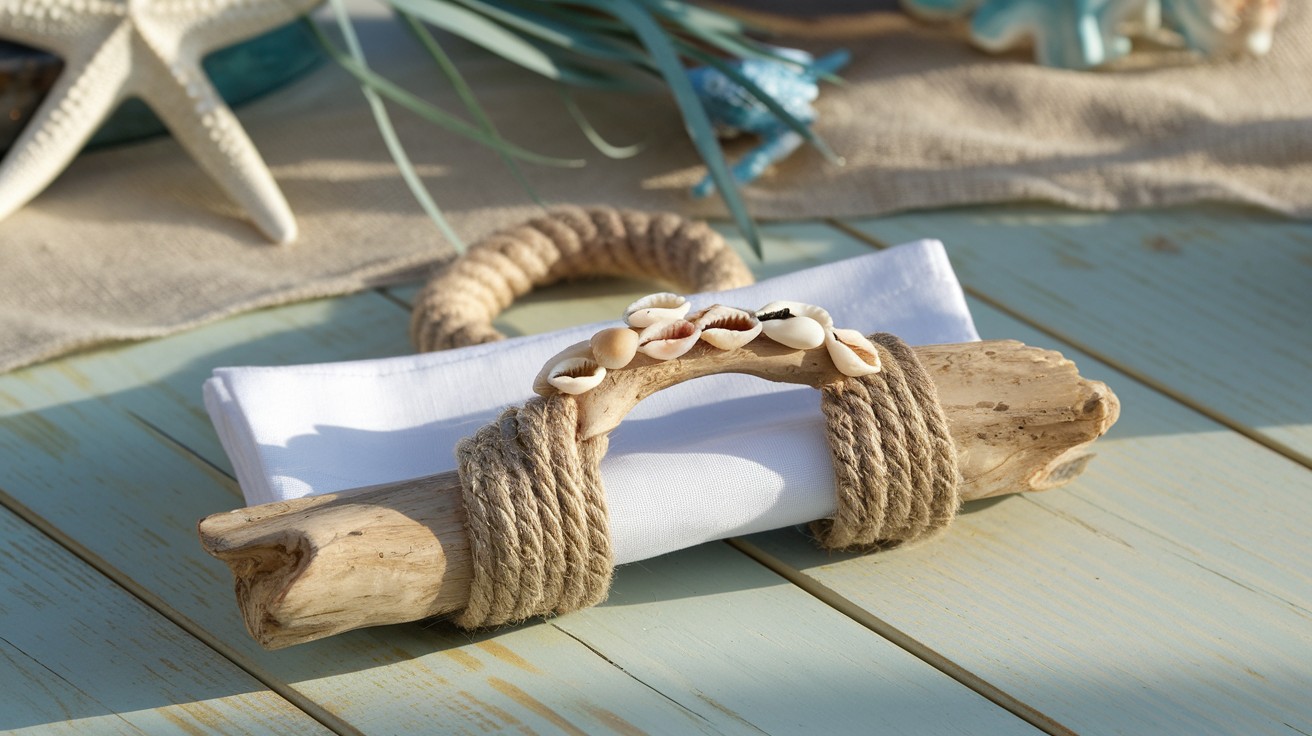  Coastal Rope & Driftwood Holder